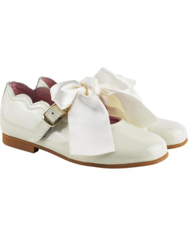 Zapatos de Niña ANGELITOS FRANCESITA CHAROL LAZO SATEN 1104 BEIGE