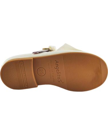 Zapatos de Niña ANGELITOS FRANCESITA CHAROL LAZO SATEN 1104 BEIGE