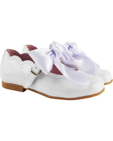 Zapatos de Niña ANGELITOS FRANCESITA CHAROL LAZO SATEN 1104 BLANCO