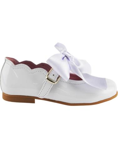 Zapatos de Niña ANGELITOS FRANCESITA CHAROL LAZO SATEN 1104 BLANCO
