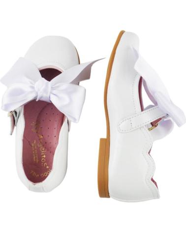 Zapatos de Niña ANGELITOS FRANCESITA CHAROL LAZO SATEN 1104 BLANCO