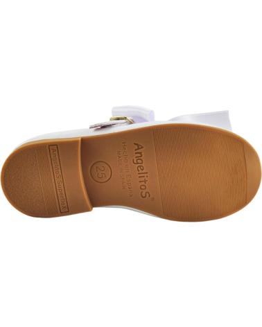 Zapatos de Niña ANGELITOS FRANCESITA CHAROL LAZO SATEN 1104 BLANCO