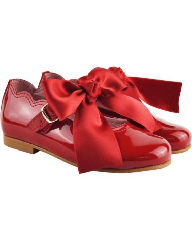 Zapatos de Niña ANGELITOS FRANCESITA CHAROL LAZO SATEN 1104 ROJO