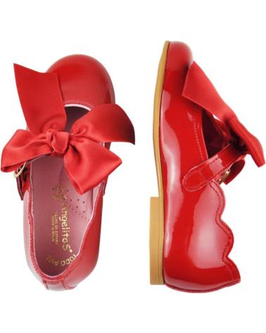 Zapatos de Niña ANGELITOS FRANCESITA CHAROL LAZO SATEN 1104 ROJO