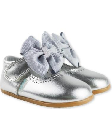 Zapatos de Niña ANGELITOS ZAPATO LAZO PIEL CHAROL RESPETUOSO 1541 PLATA