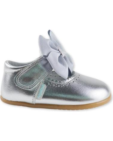 Zapatos de Niña ANGELITOS ZAPATO LAZO PIEL CHAROL RESPETUOSO 1541 PLATA