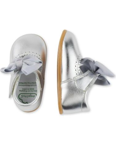 Zapatos de Niña ANGELITOS ZAPATO LAZO PIEL CHAROL RESPETUOSO 1541 PLATA