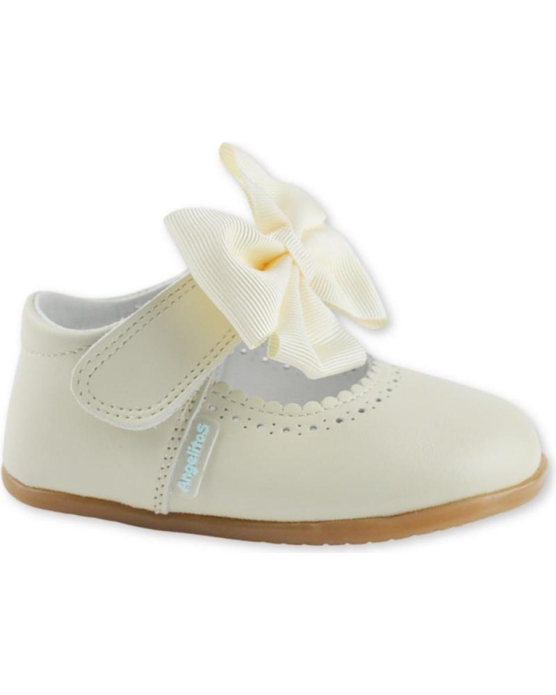 Schuhe für Mädchen ANGELITOS ZAPATO LAZO PIEL RESPETUOSO 1540 BEIGE