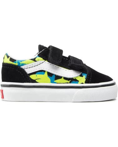 Esportes  de Menina VANS OFF THE WALL VANS ZAPATILLAS OLD SKOOL TODDLER GLOW SHARKS CON CIERRE VEL NEGRO