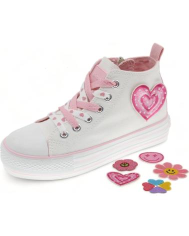Sportif pour Fille BEPPI BOTA LONA WHITE - PINK