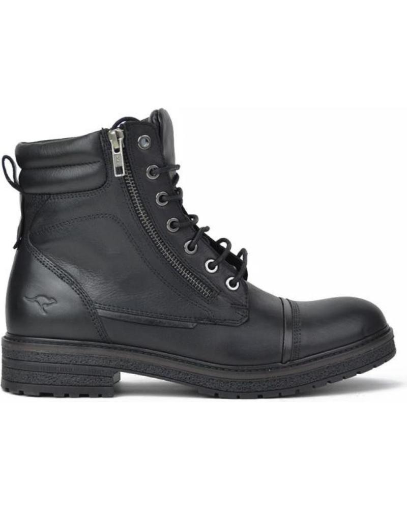 Man Mid boots KANGAROOS BOTINES DE HOMBRE 663-11 PIEL NEGROPIEL NEGRO