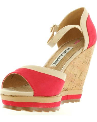 Zapatos de cuña per Donna MARIA MARE 65895 TEXT ROJO-ARENA