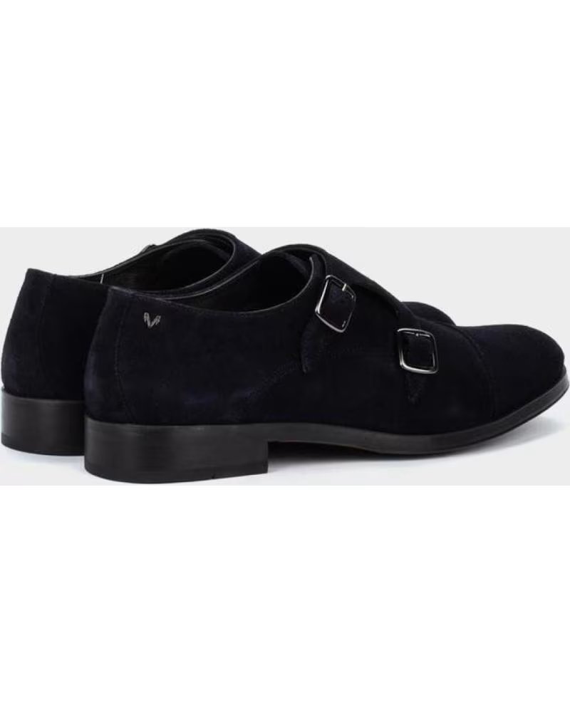 MARTINELLI HERRENSCHUHE AUS VELOURSLEDER MIT DOPPELSCHNALLE IN MARINEBLAU MARINO
