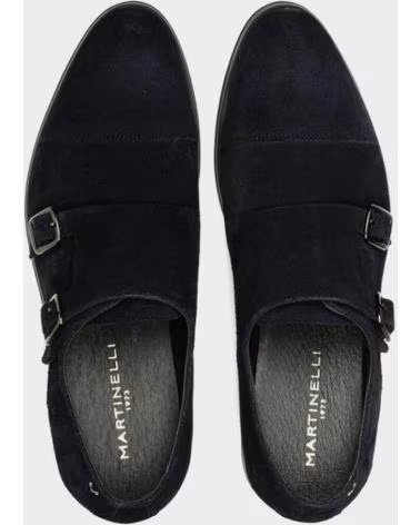 MARTINELLI HERRENSCHUHE AUS VELOURSLEDER MIT DOPPELSCHNALLE IN MARINEBLAU MARINO