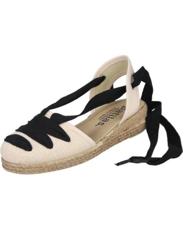 Sandálias de Menina BATILAS 265-031 ALPARGATAS DE ESPARTO DE NINA CON CINTAS BEIGE-NEGRO