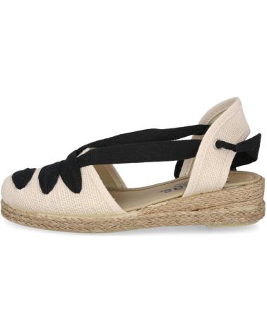 Sandálias de Menina BATILAS 265-031 ALPARGATAS DE ESPARTO DE NINA CON CINTAS BEIGE-NEGRO