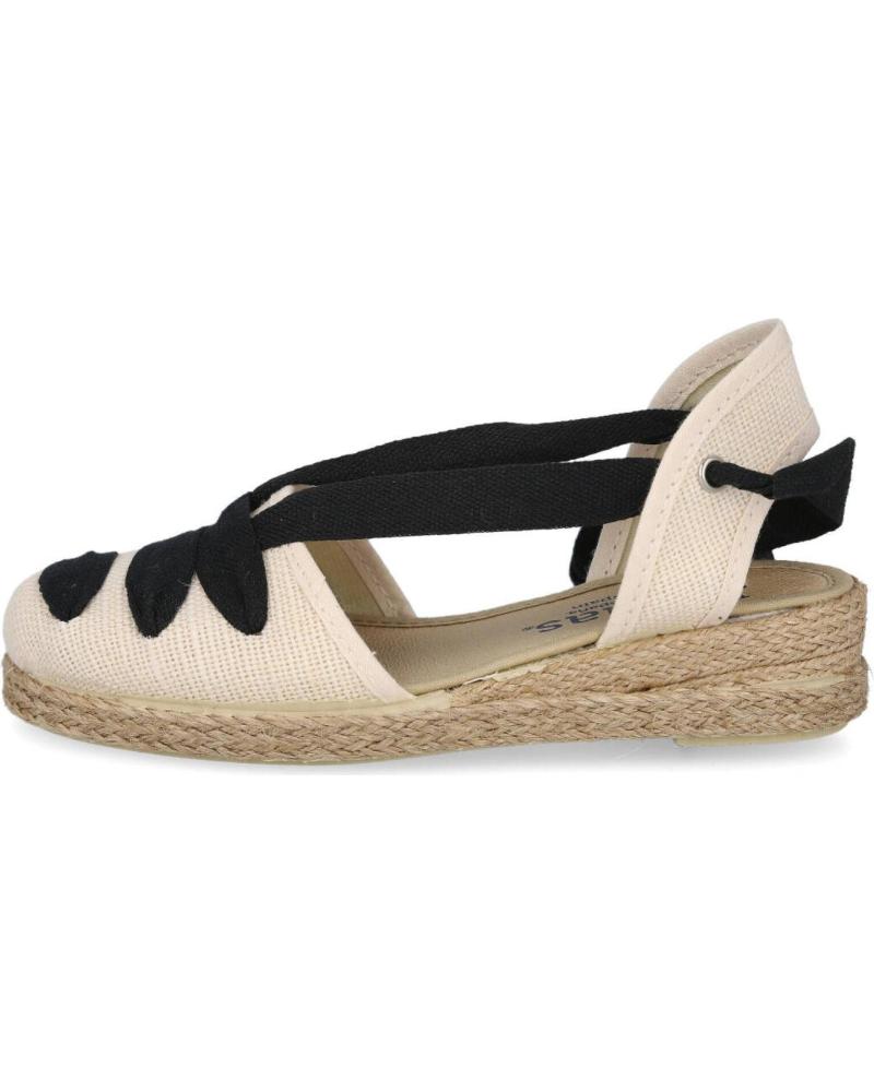 Sandálias de Menina BATILAS 265-031 ALPARGATAS DE ESPARTO DE NINA CON CINTAS BEIGE-NEGRO
