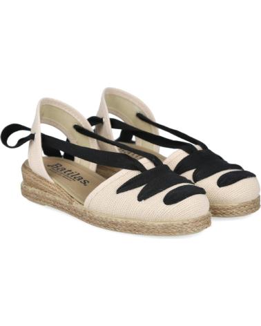 Sandálias de Menina BATILAS 265-031 ALPARGATAS DE ESPARTO DE NINA CON CINTAS BEIGE-NEGRO