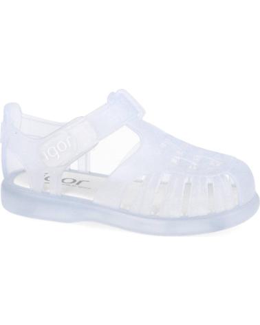 Infradito per Bambina e Bambino IGOR S10233-038 TOBBY VELCRO SANDALIAS CANGREJERAS UNISEX BLANCO