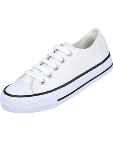 Sportif pour Fille L&R SHOES LR SHOES H-22 ZAPATILLAS DE LONA UNISEX BLANCO-NEGRO