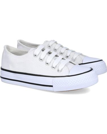Sportif pour Fille L&R SHOES LR SHOES H-22 ZAPATILLAS DE LONA UNISEX BLANCO-NEGRO
