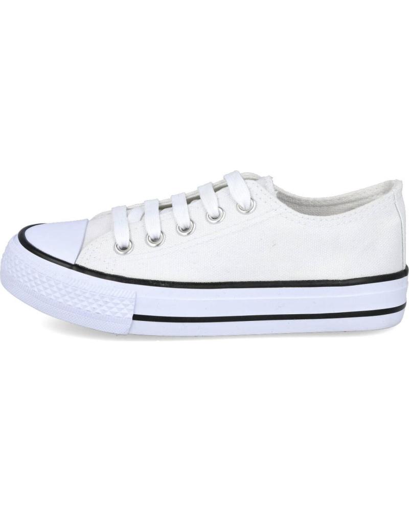 Sportif pour Fille L&R SHOES LR SHOES H-22 ZAPATILLAS DE LONA UNISEX BLANCO-NEGRO