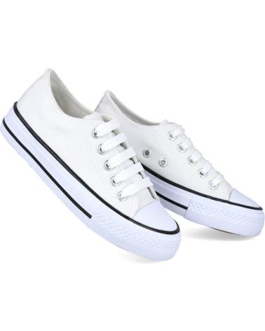 Sportif pour Fille L&R SHOES LR SHOES H-22 ZAPATILLAS DE LONA UNISEX BLANCO-NEGRO