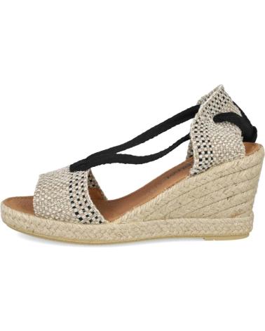 Sandalias de Mujer CALZAMUR 40191 ALPARGATAS DE CUNA CON CINTAS PARA MUJER NEGRO