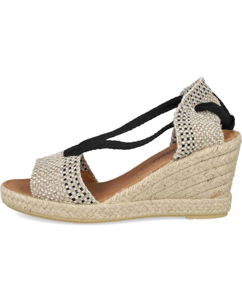 Sandalias de Mujer CALZAMUR 40191 ALPARGATAS DE CUNA CON CINTAS PARA MUJER NEGRO