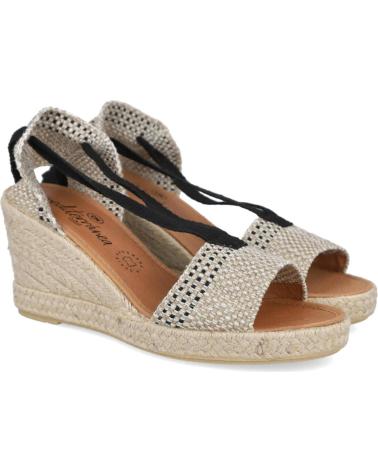 Sandalias de Mujer CALZAMUR 40191 ALPARGATAS DE CUNA CON CINTAS PARA MUJER NEGRO