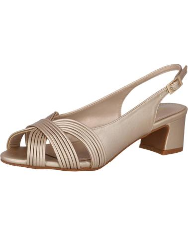 Sandalias de Mujer PRESTIGIO C-503 ZAPATOS DE TACON BAJO PARA MUJER ORO