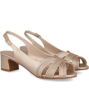 Sandalias de Mujer PRESTIGIO C-503 ZAPATOS DE TACON BAJO PARA MUJER ORO