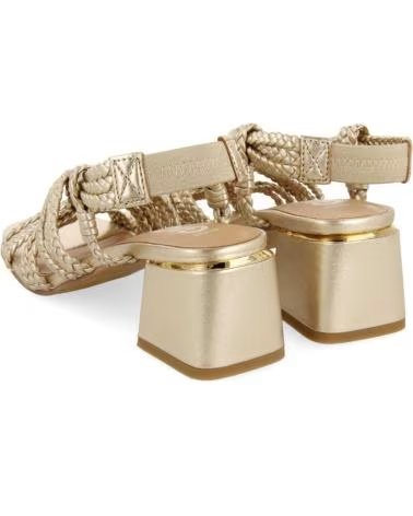 Sapatos de salto de Mulher GIOSEPPO 71744-MALIQSANDALIAS DE TACON METALIZADAS DE PIEL CON TRENZA ORO