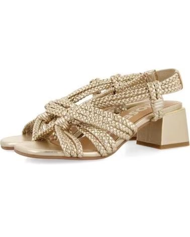 Sapatos de salto de Mulher GIOSEPPO 71744-MALIQSANDALIAS DE TACON METALIZADAS DE PIEL CON TRENZA ORO
