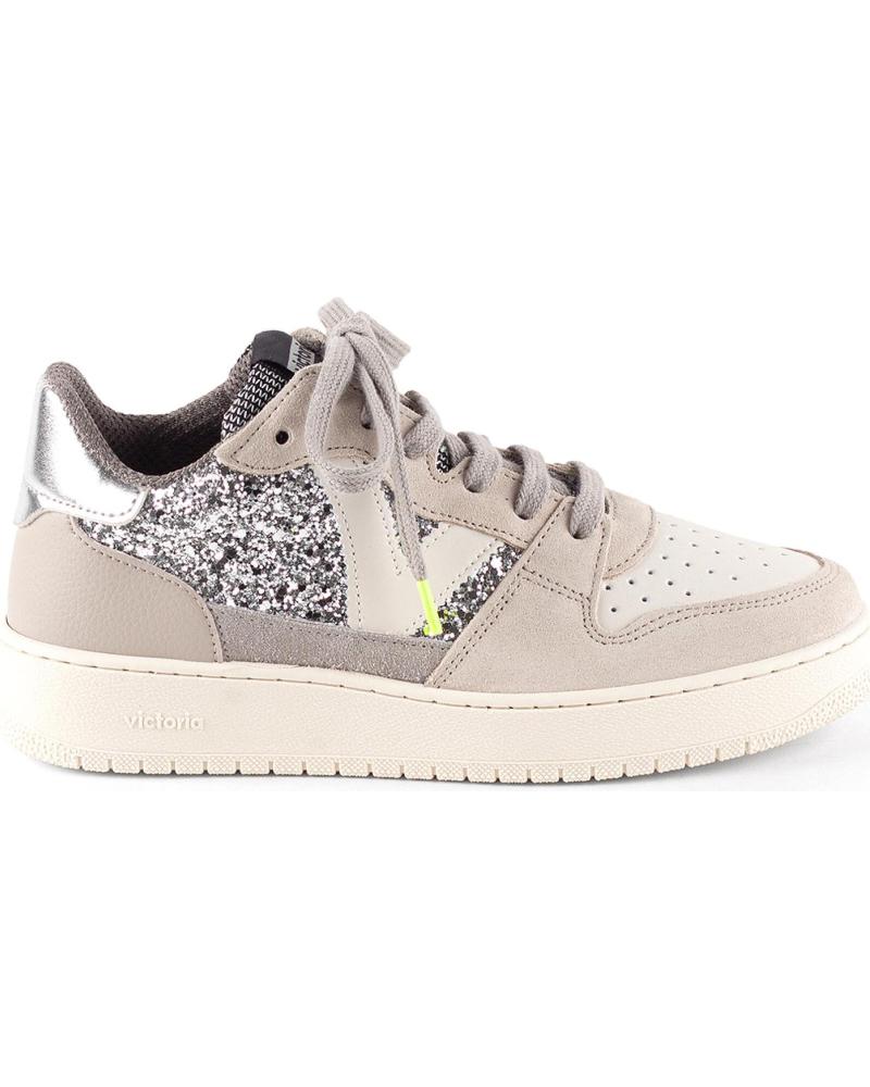 Deportivas de Mujer VICTORIA SNEAKERS 1258261 MADRID GLITTER PLATA