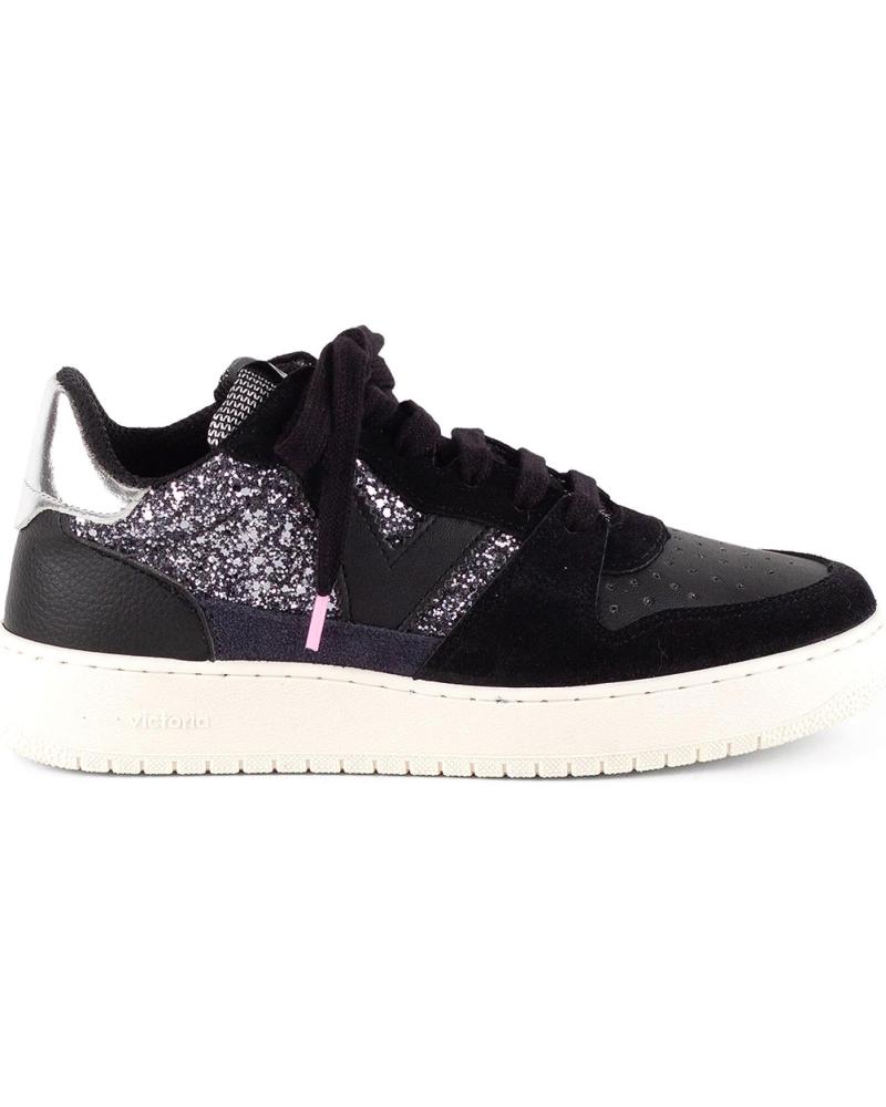 Deportivas de Mujer VICTORIA SNEAKERS 1258261 MADRID GLITTER NEGRO