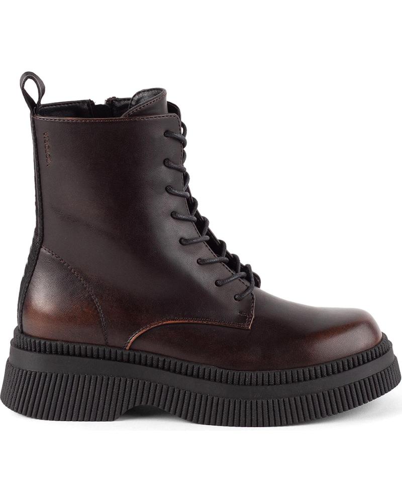 Botins de Mulher VICTORIA BOTAS 1301103 DUBLIN CORDONES EFECTO PIEL MARRON
