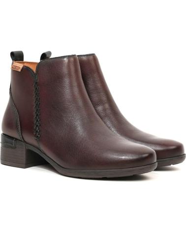 PIKOLINOS MALAGA BORDEAUX LEATHER ANKLE BOOT BURDEOS