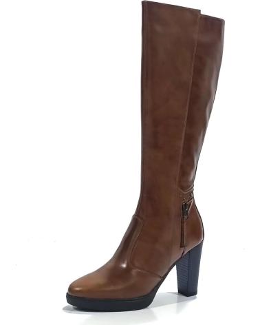 Botas de Mulher NERO GIARDINI BOTA VESTIR DE PIEL CON TACON Y PLATAFORMA CUERO