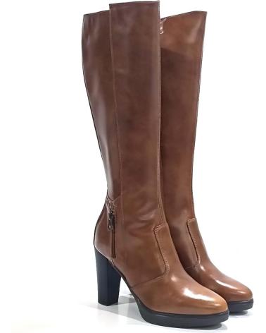 Botas de Mulher NERO GIARDINI BOTA VESTIR DE PIEL CON TACON Y PLATAFORMA CUERO