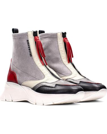 Botins de Mulher HISPANITAS BOTIN SPORT CANA STRECH Y CREMALLERA C001 BLACK-ACERO-MIL