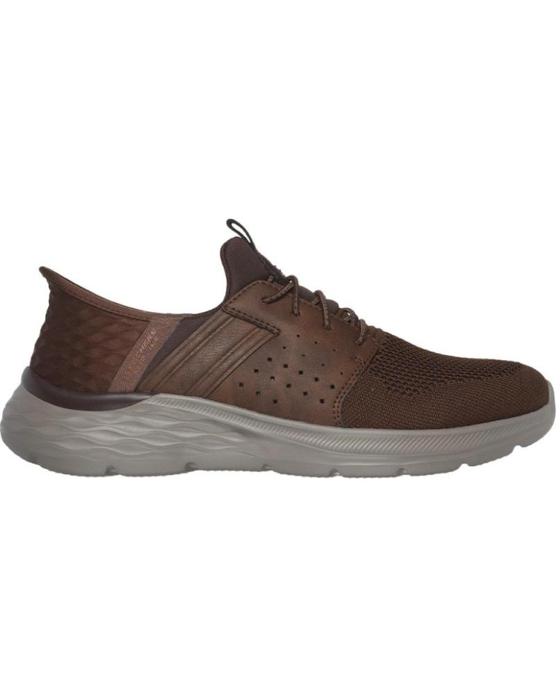 Scarpe per Uomo SKECHERS ZAPATOS DE SPORT GARNER NEWICK HOMBRE CUERO MARRóN