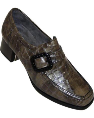 Sapatos de Mulher PITILLOS SALON CON ESTILO EN PIEL TEXTURIZADA HEBILLA DECORATIVA Y TA MARRóN