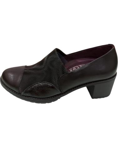 Sapatos de Mulher PITILLOS SALON EN PIEL NEGRA CON DETALLES TEXTURIZADOS Y TACON BAJO NEGRO