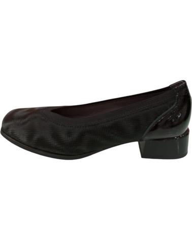 Sapatos de Mulher PITILLOS SALON CLASICO EN PIEL Y LYCRA CON TACON BAJO DE CHAROL NEGRO