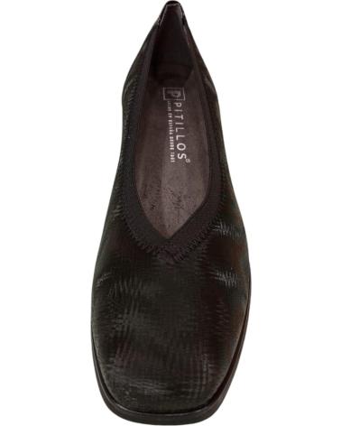 Scarpe per Donna PITILLOS SALON CLASICO EN PIEL Y LYCRA CON TACON BAJO DE CHAROL NEGRO