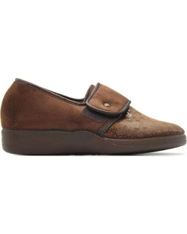 Pantofole per Donna DEVALVERDE ZAPATILLA VELCRO PARA MUJER 1109 COLOR MARRON
