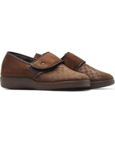 Pantofole per Donna DEVALVERDE ZAPATILLA VELCRO PARA MUJER 1109 COLOR MARRON