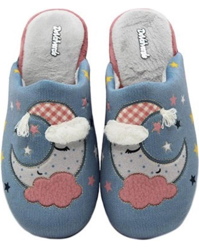 Pantofole per Donna DEVALVERDE ZAPATILLA HOGAR PARA MUJER 6071 COLOR AZUL DUCADOS