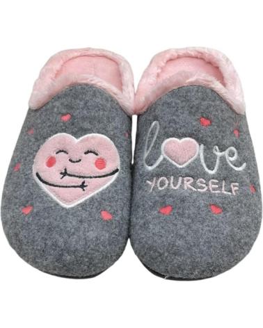 Pantoufles pour Femme CABRERA ZAPATILLAS DE CASA CORAZON GRIS PICOS